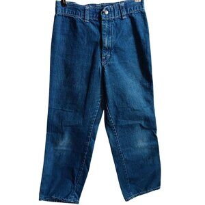 Girls Jeans 10 22x23 Vintage 1980's GREEN APPLES Embroidered Disco Pocket DENIM